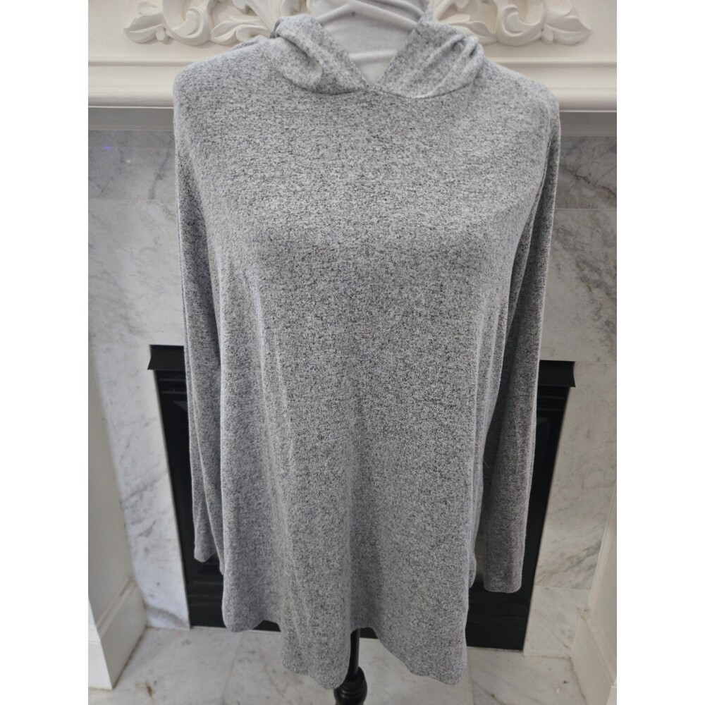 Alfani Intimates Heather Gray Long Sleeve Hooded Tunic Top Women's L Soft Light